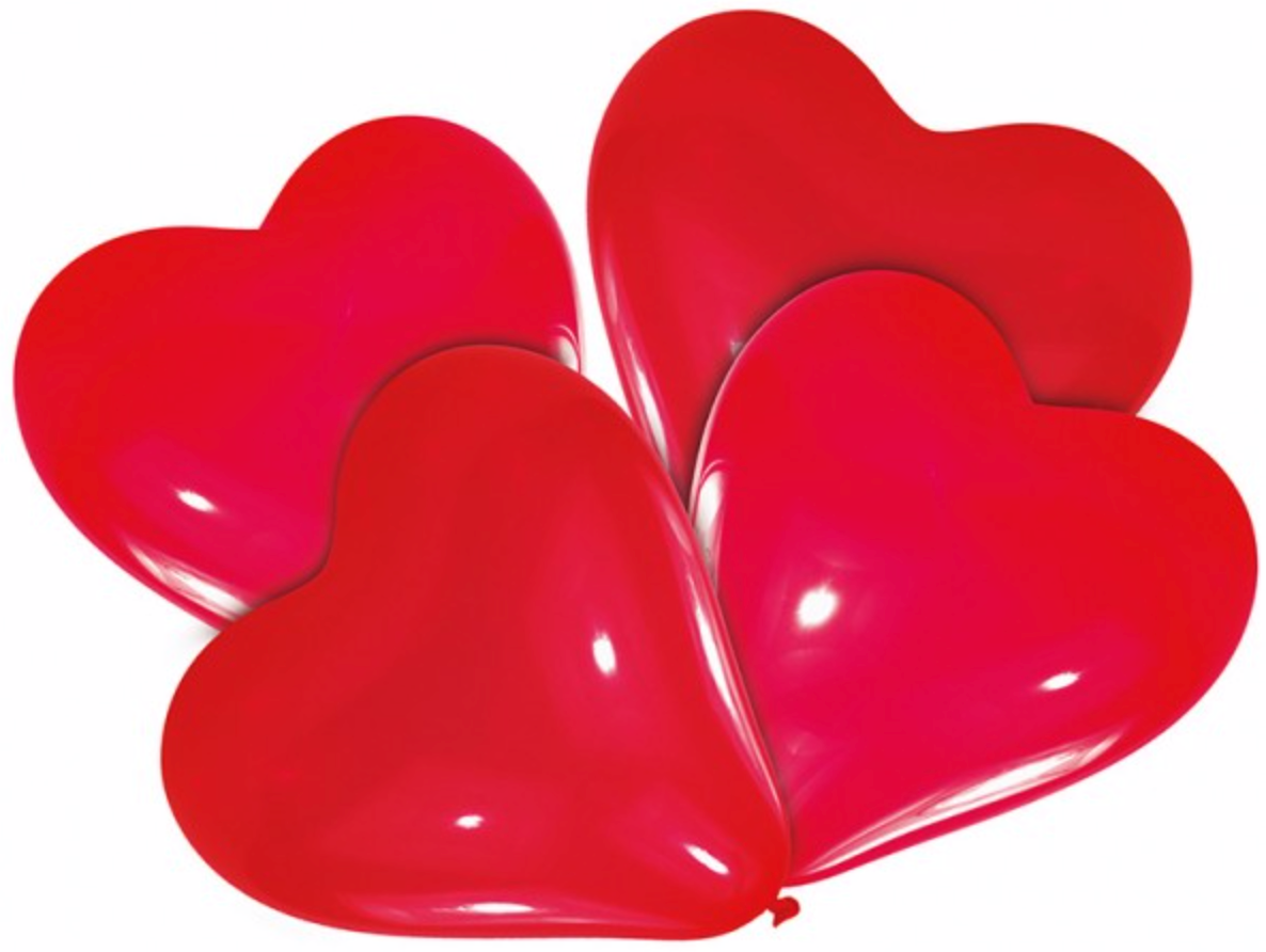 10 rote Herzballons 40cm